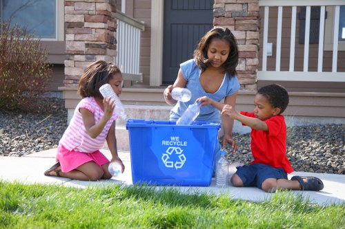 Eco-friendly commercial skip in use