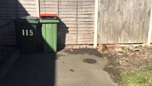 Variety of demolition waste materials ready for removal